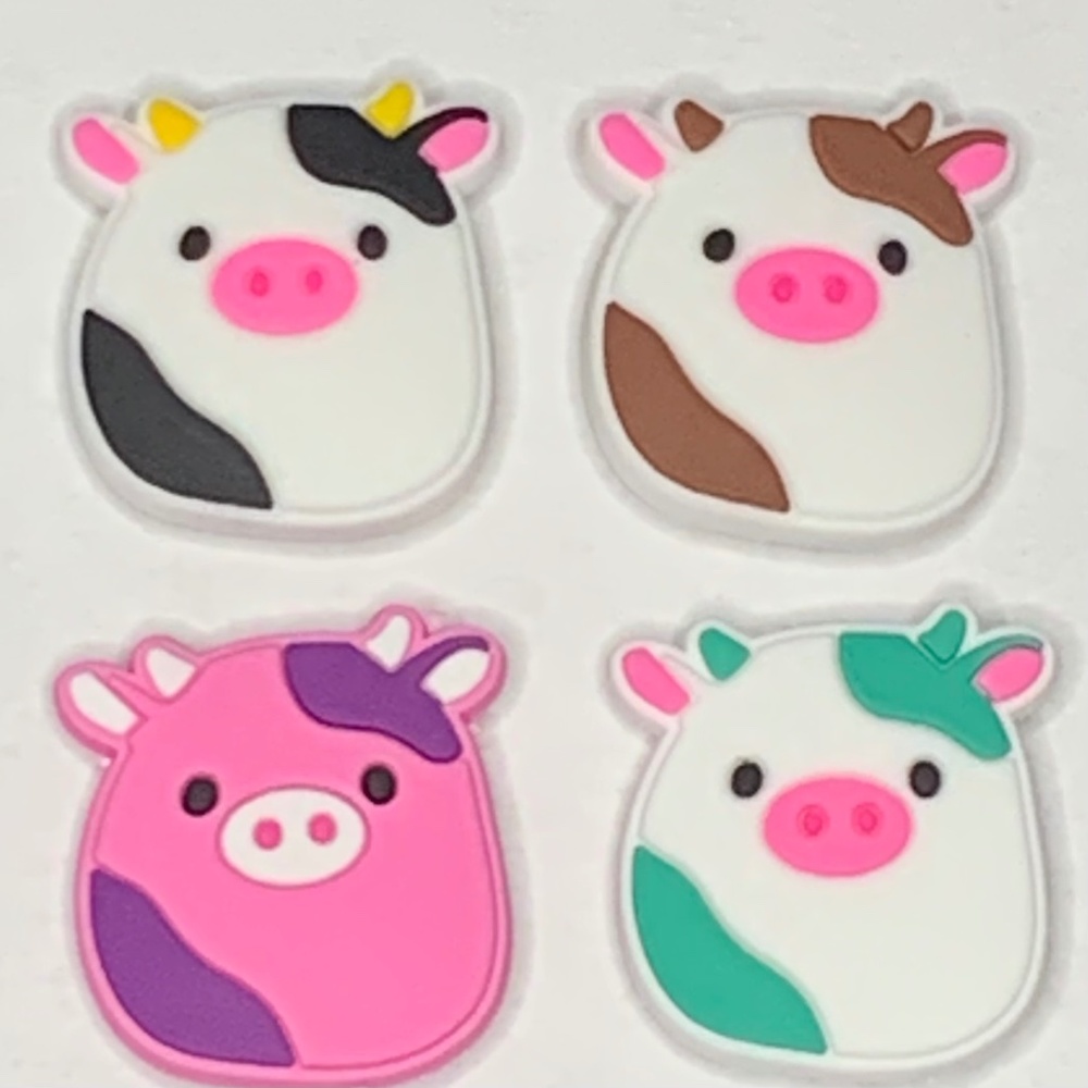 Cow Squishmall Croc Charm Set